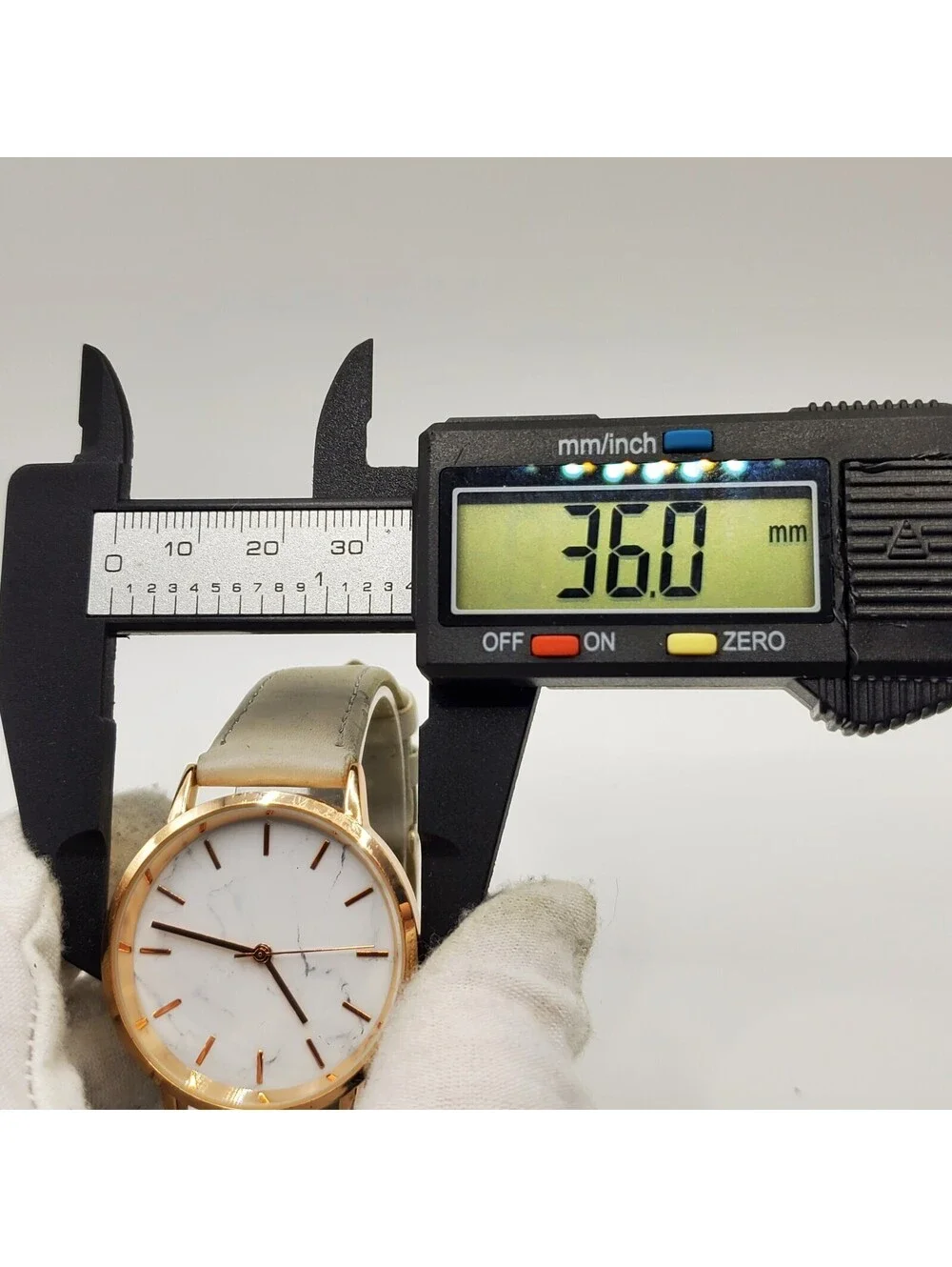 Quartz Watch 36mm Marble Dial Rose Gold Tone New Battery